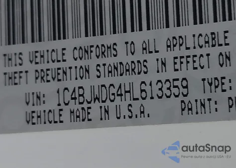 2017 Jeep Wrangler Unlimited Sport 4X4 z USA, uszkodzony, nr VIN 1C4BJWDG4HL613359
